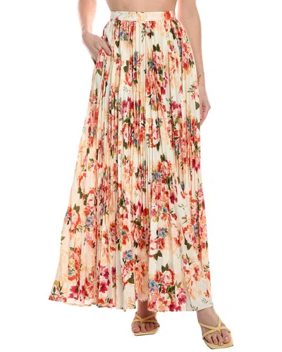La Porte Pleated Sunburst Maxi Skirt In Pink