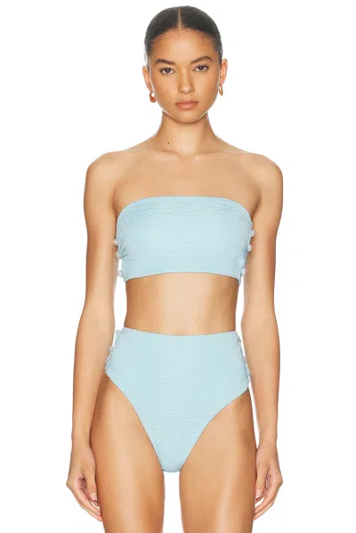La Porte Robbin Bikini Top In Blue
