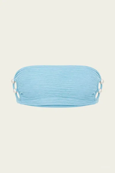 La Porte Robbin Bikini Top In Sky Blue