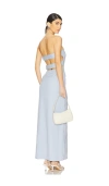 La Porte Romy Strapless Panel Back Dress In 羊绒蓝