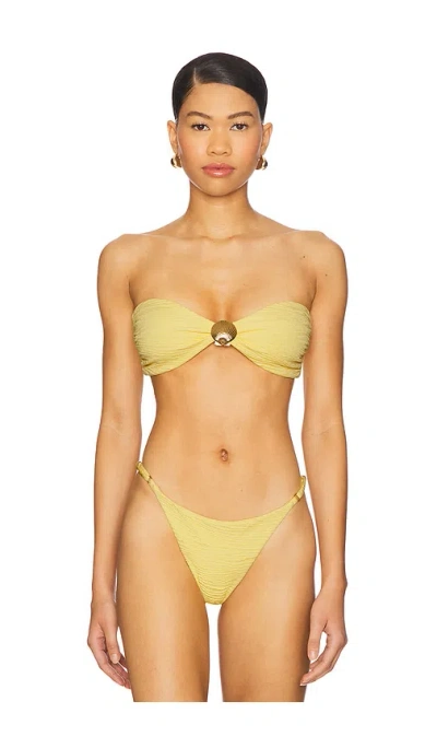 La Porte Shelley Bandeau Bikini Top In Yellow