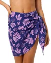 La Porte Short Tie-side Sarong Coverup In Multi
