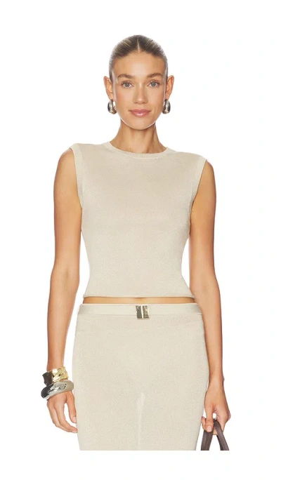 La Porte Willa Knit Tank Top In Neutral