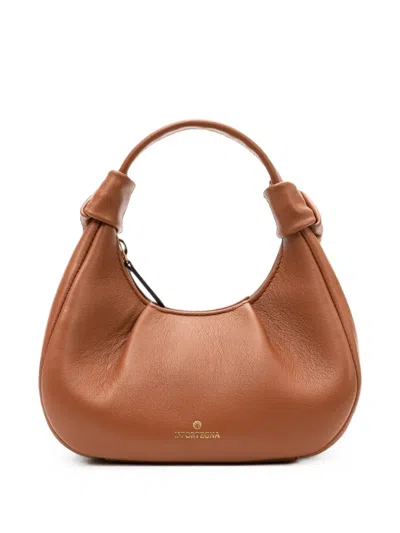 La Portegna Anita Knotted Handbag In Brown