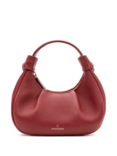 La Portegna Anita Knotted Leather Tote Bag In Red