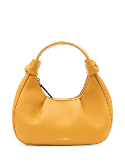 La Portegna Anita Leather Tote Bag In Yellow
