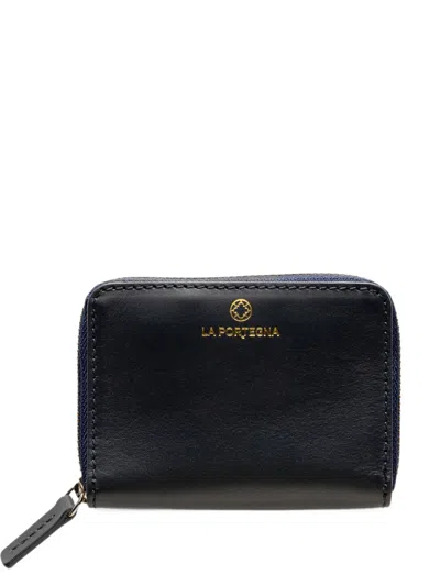 La Portegna Baby Julia Leather Wallet In Blue