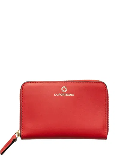 La Portegna Baby Julia Leather Wallet In Red