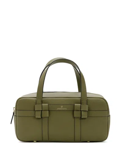 La Portegna Bibi Knotted Leather Tote Bag In Pink
