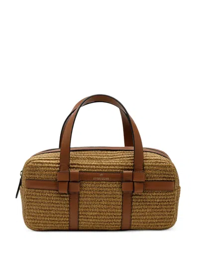 La Portegna Bibi Knotted Leather-trim Tote Bag In Neutrals