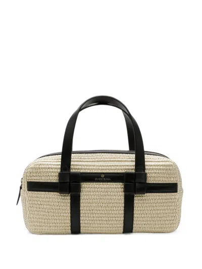 La Portegna Bibi Knotted-detail Jute Tote Bag In White