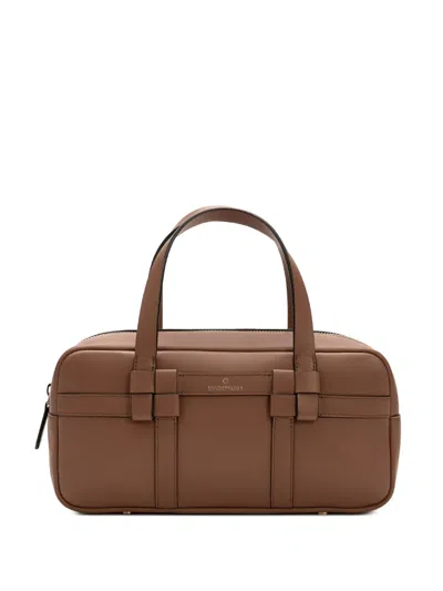 La Portegna Bibi Leather Tote Bag In Brown