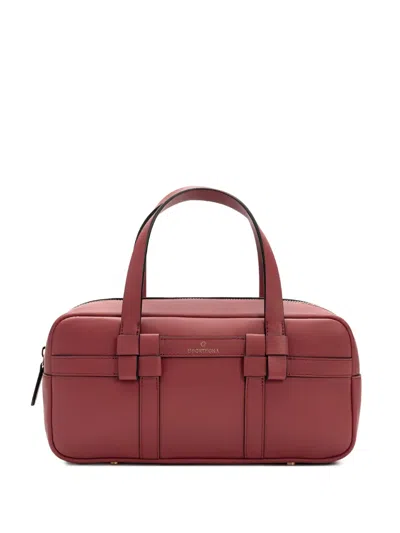 La Portegna Bibi Leather Tote Bag In Red