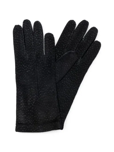 La Portegna Carpincho Leather Gloves In Black