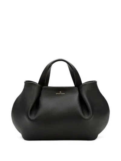 La Portegna Isabela Leather Tote Bag In Black