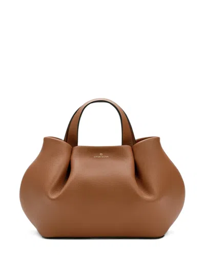 La Portegna Isabela Leather Tote Bag In Brown