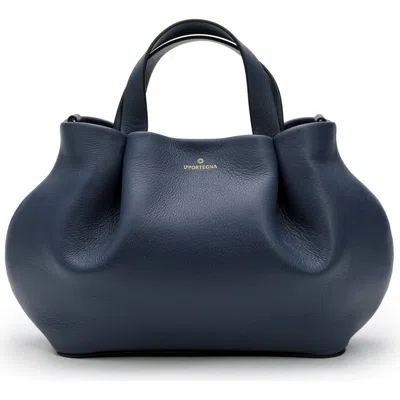 La Portegna Isabela Shoulder Bag Sculpted From Full Grain Leather In Blue