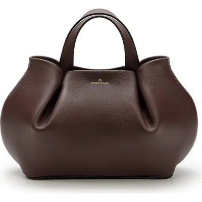 La Portegna Isabela Shoulder Bag Sculpted From Full Grain Leather In Burgundy