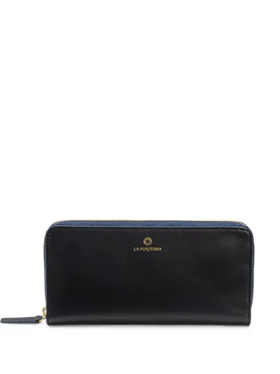 La Portegna Julia Leather Wallet In Blue