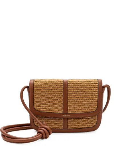 La Portegna Lucía Leather-trim Shoulder Bag In Brown