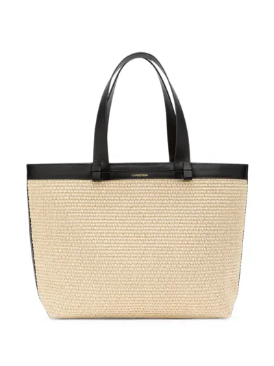 La Portegna Manuela Leather-trim Tote Bag In Pink
