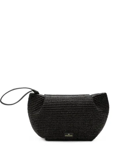 La Portegna Marta Woven Leather Shoulder Bag In Black