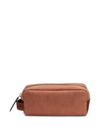 La Portegna Mini Dopp Kit Wash Bag In Brown
