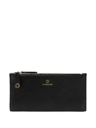 La Portegna Monica Leather Wallet In Black