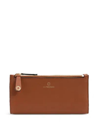 La Portegna Monica Leather Wallet In Brown