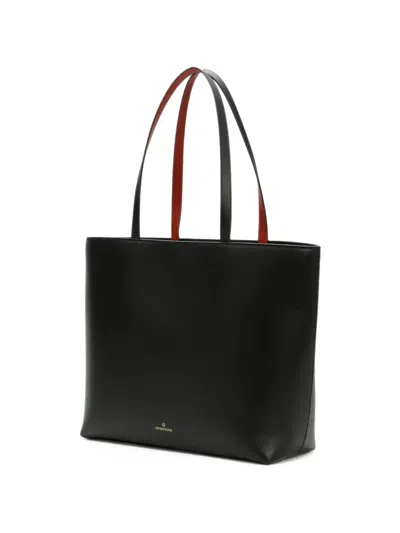 La Portegna Olivia Leather Tote Bag In Black