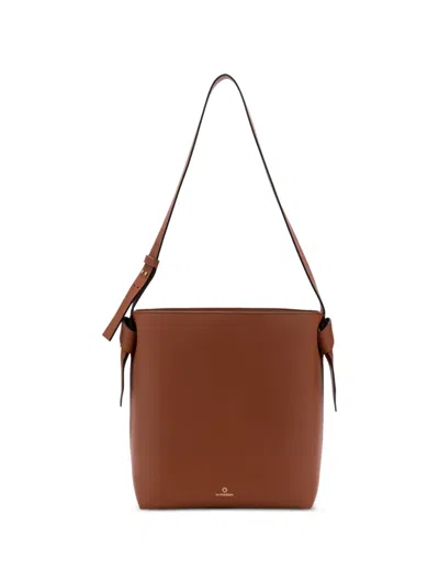 La Portegna Paula Knot-detail Shoulder Bag In Brown