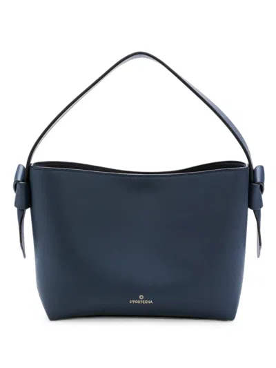 La Portegna Paulita Leather Tote Bag In Blue