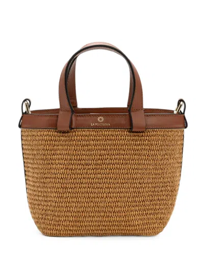 La Portegna Teresita Jute Tote Bag In Brown