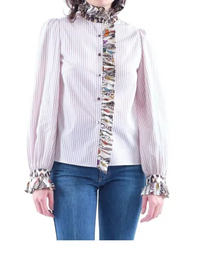 La Prestic Ouiston Baronne Top In Raye Bordeaux In Multi