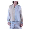 La Prestic Ouiston Brooks Button-down Shirt In Mix Rayure Prestic Ciel Mrapre In Multi