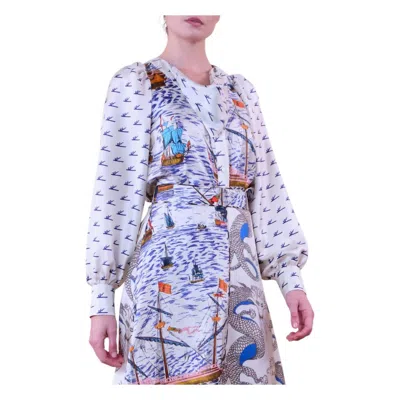 La Prestic Ouiston Elvis Button-down Shirt In Mix Caravelle Ecru In Multi