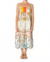 La Prestic Ouiston Fidji Midi Dress In Mix Raye Multi Acidule In Multi