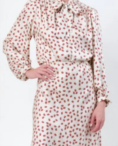 La Prestic Ouiston Francoise Silk Long-sleeved Shirt In Ladybirds In Pink