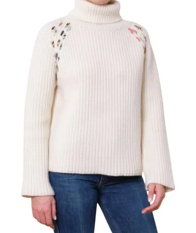 La Prestic Ouiston Hemingway Turtleneck Sweater In Panna In White
