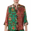 La Prestic Ouiston Jeanne Long Sleeve Blouse In Mix Bride Vert In Multi