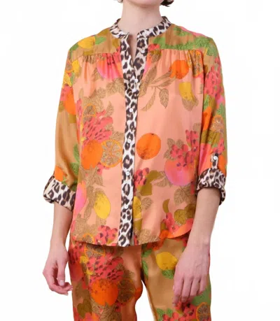 La Prestic Ouiston Jeanne Long Sleeve Blouse In Mix Fruits