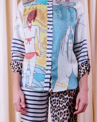 La Prestic Ouiston Jeanne Shirt In Mix Bord De Mer In Multi