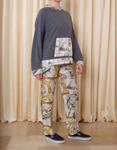 La Prestic Ouiston Lucky Pants In Mix Attachement Jaune In Multi