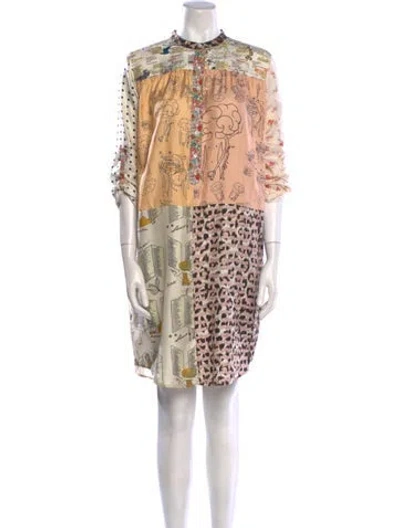 Pre-owned La Prestic Ouiston Mohair Knee-length Dress In Neutral