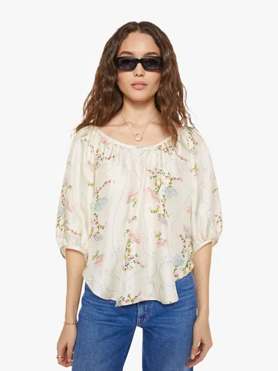 La Prestic Ouiston Moisson Top Broderie Ecru In Multi