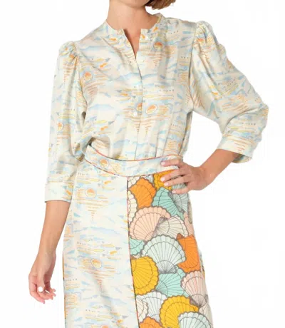 La Prestic Ouiston Mona Shirt In L. A. Sunset Ciel In Multi