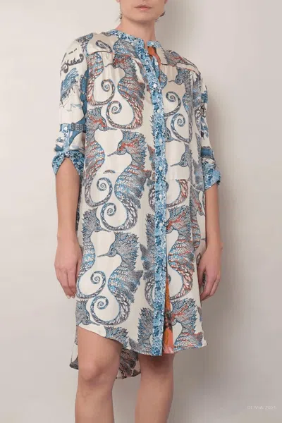 LA PRESTIC OUISTON OPEN IT DRESS IN MIX MULTI SEAHORSES