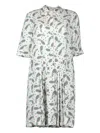 La Prestic Ouiston Paisley-print Pleated Dress In White