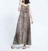 La Prestic Ouiston Petula Animal Print Maxi Dress In Panthere In Animal Print