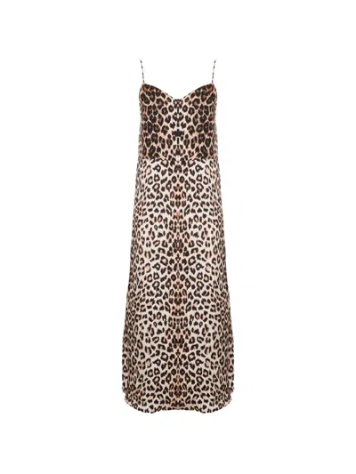 La Prestic Ouiston Petula Leopard V-neck Dress In Animal Print